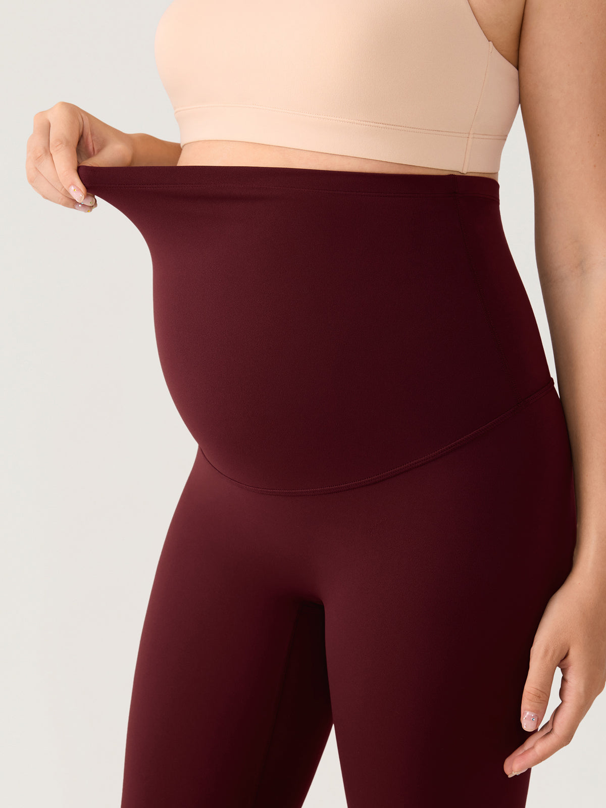 Natrelax® No Front Seam Maternity Leggings 28" Red Merlot