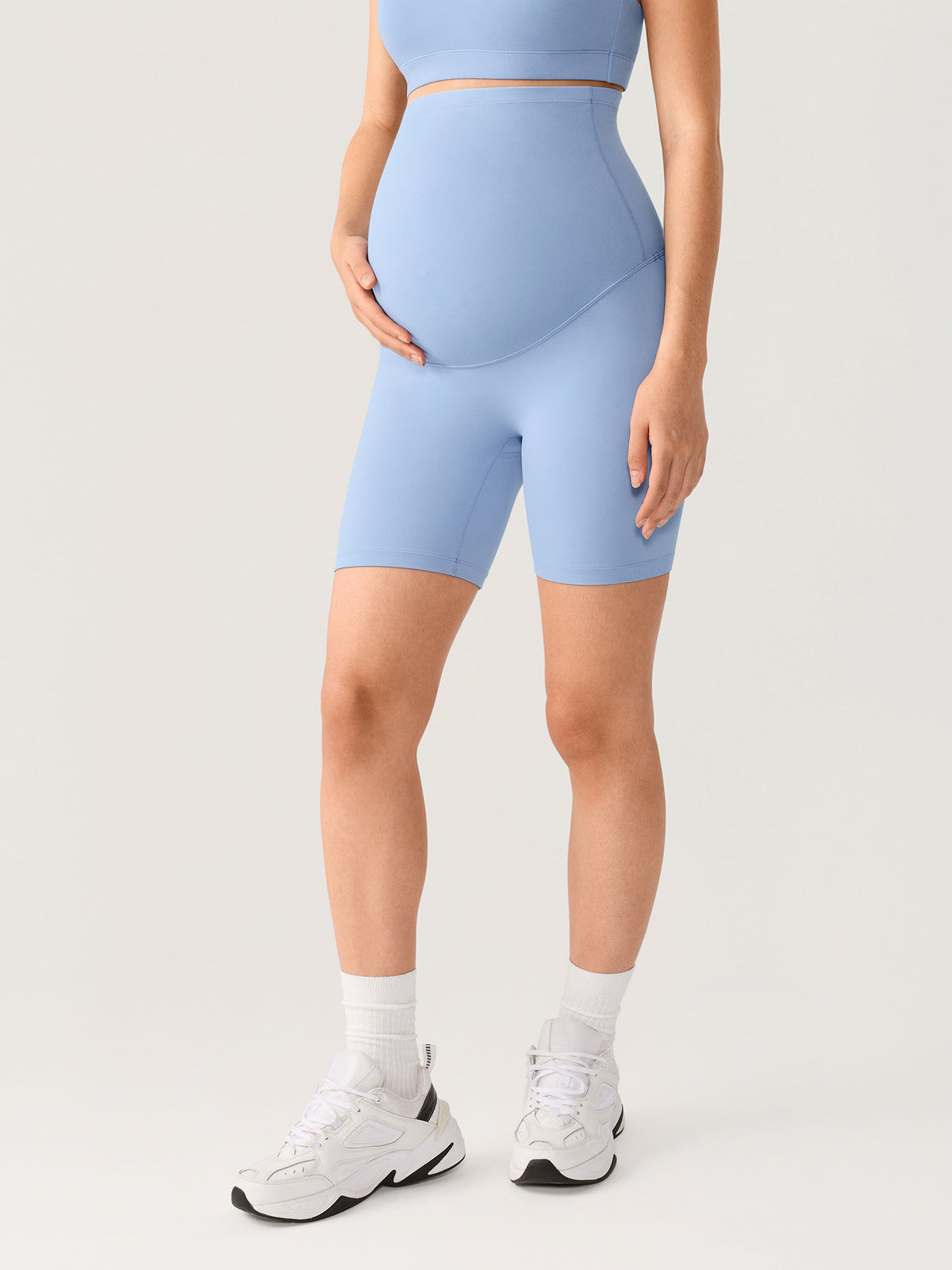 Natrelax® No Front Seam Maternity Shorts 6" Moonlight Blue