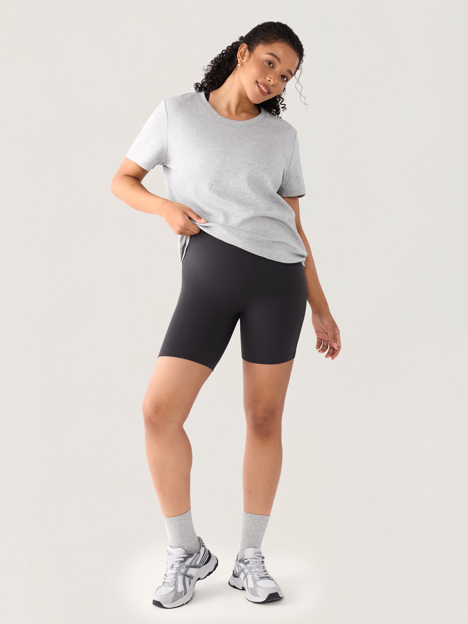 Natrelax® Seamless-Front Maternity Shorts 6" Graphite Grey