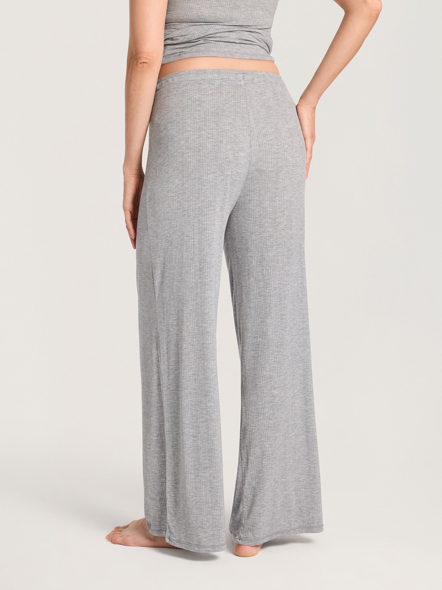 Naturveil Modal Ribbed Maternity Lounge Pants Moon Heather Grey