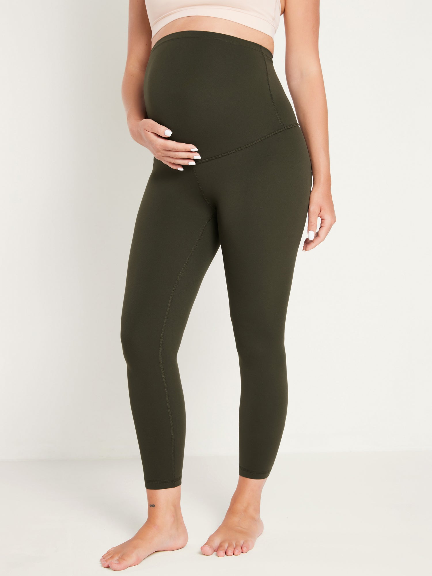 Natrelax® Maternity Leggings 25" - Super High Waist Olive Green