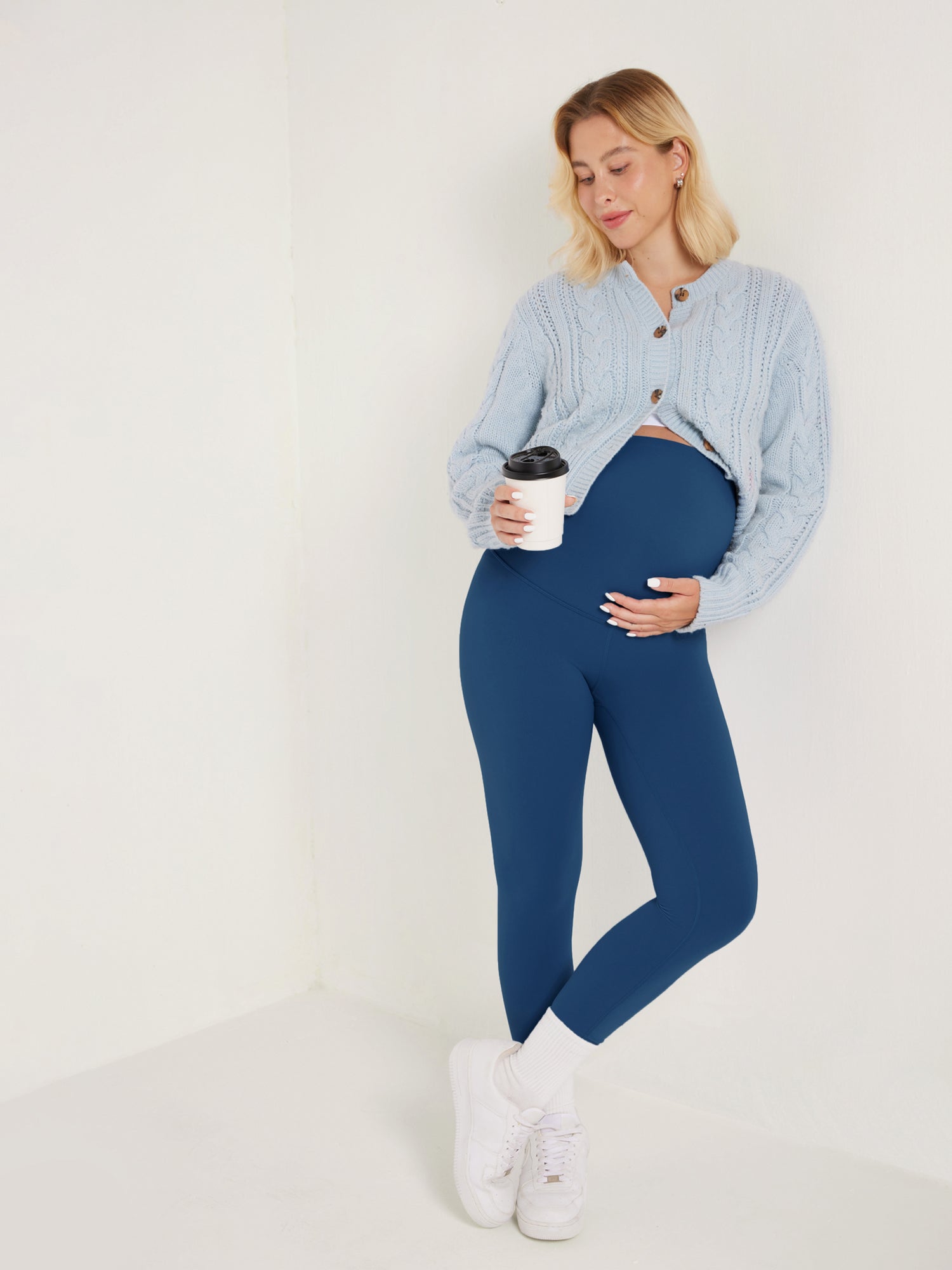 Natrelax™️ Maternity Leggings 25" - Super High Waist French Navy