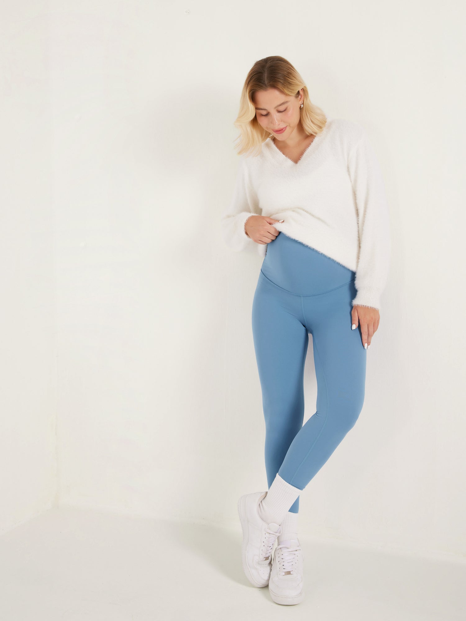 Natrelax® Maternity Leggings 25" - Super High Waist Universe Blue