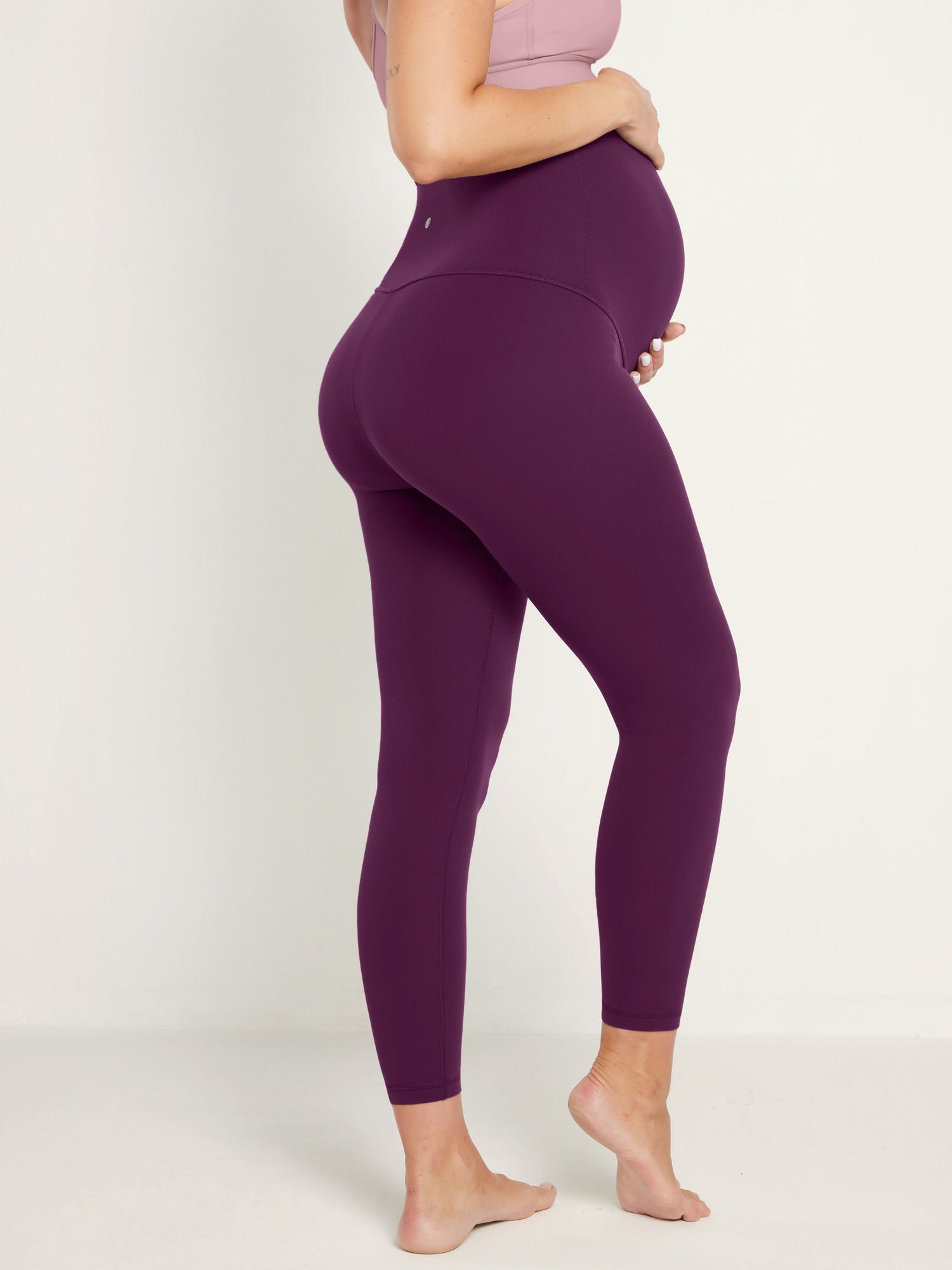 Natrelax® Maternity Leggings 25" - Super High Waist Plum Magenta