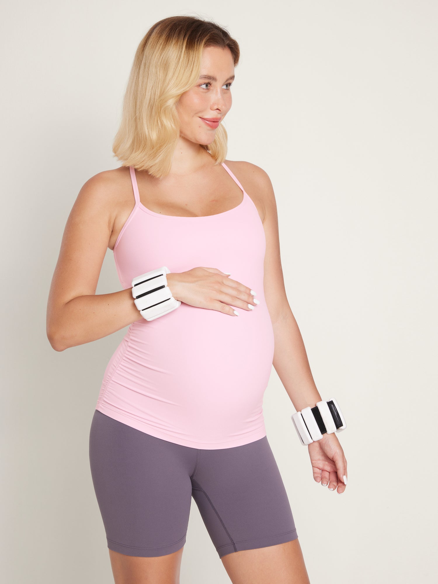 Natrelax® Y Back Maternity Tank - Ruched Sides Pink Peony