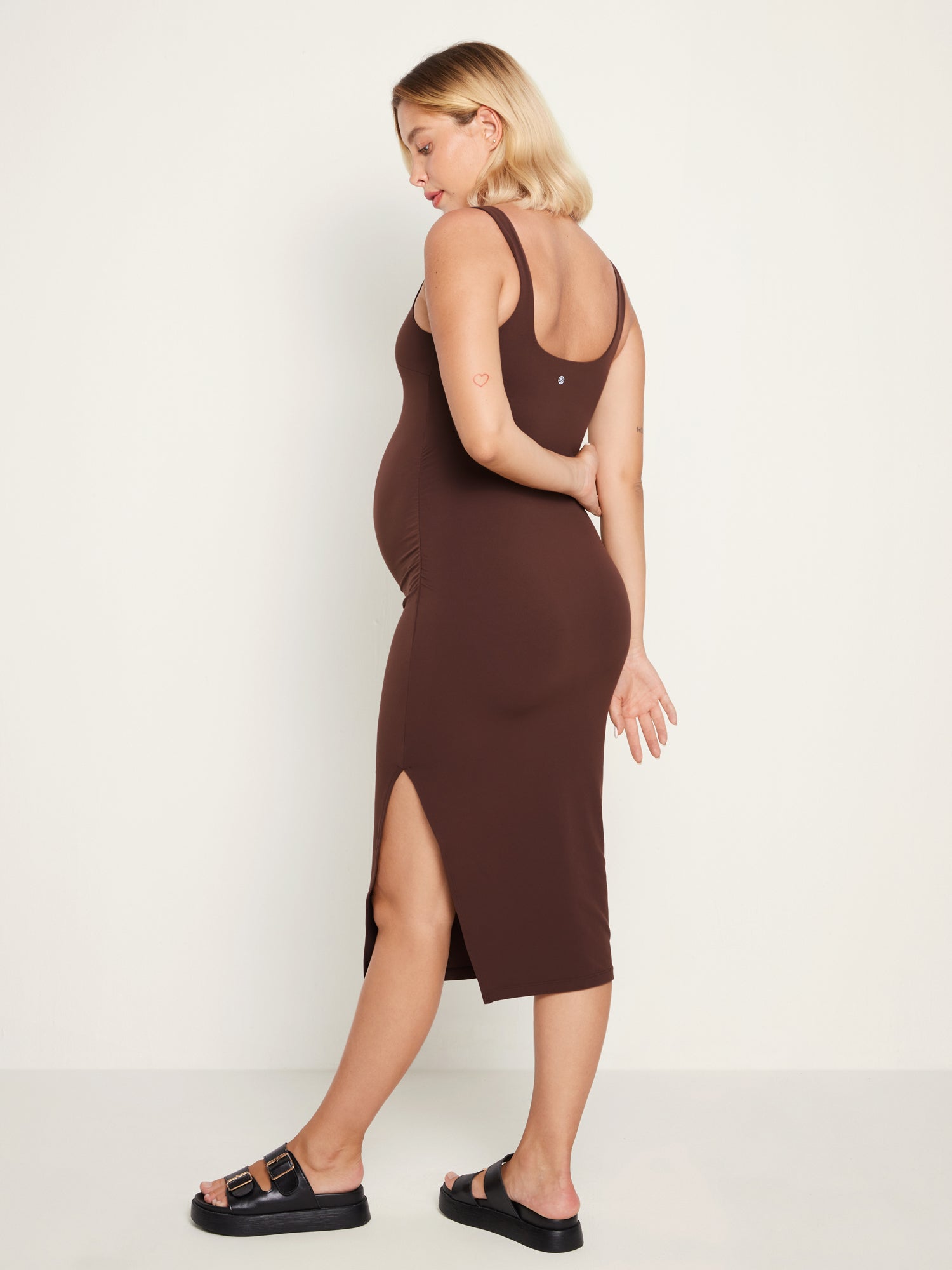 Natrelax® Sleeveless Tank Maternity Dress Taupe