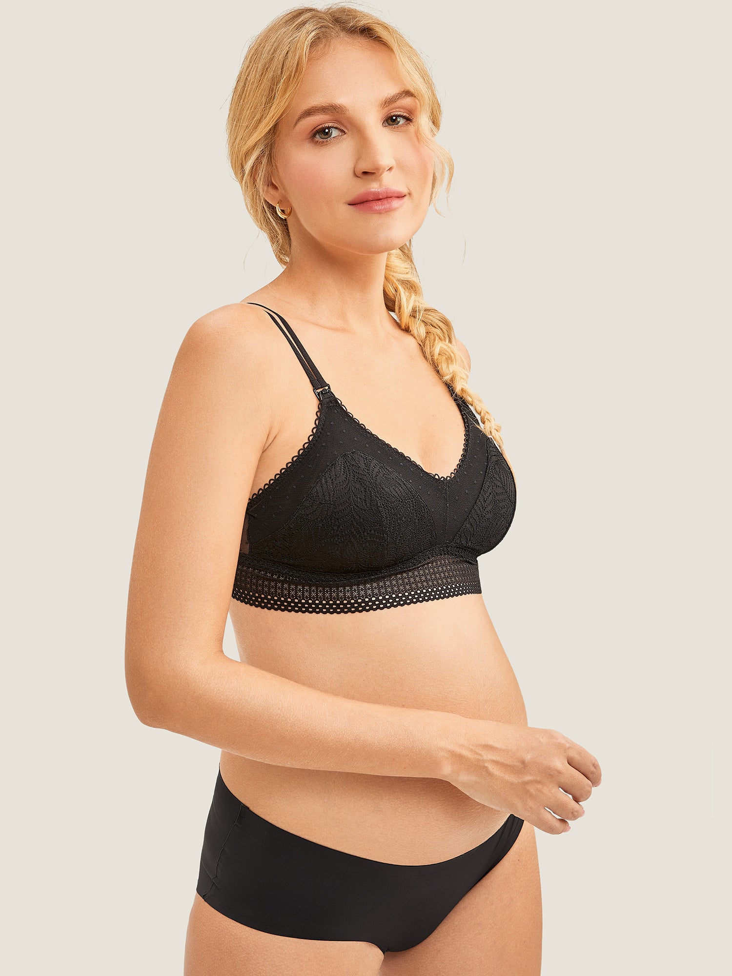 Double-Strap Nursing Bralette Black