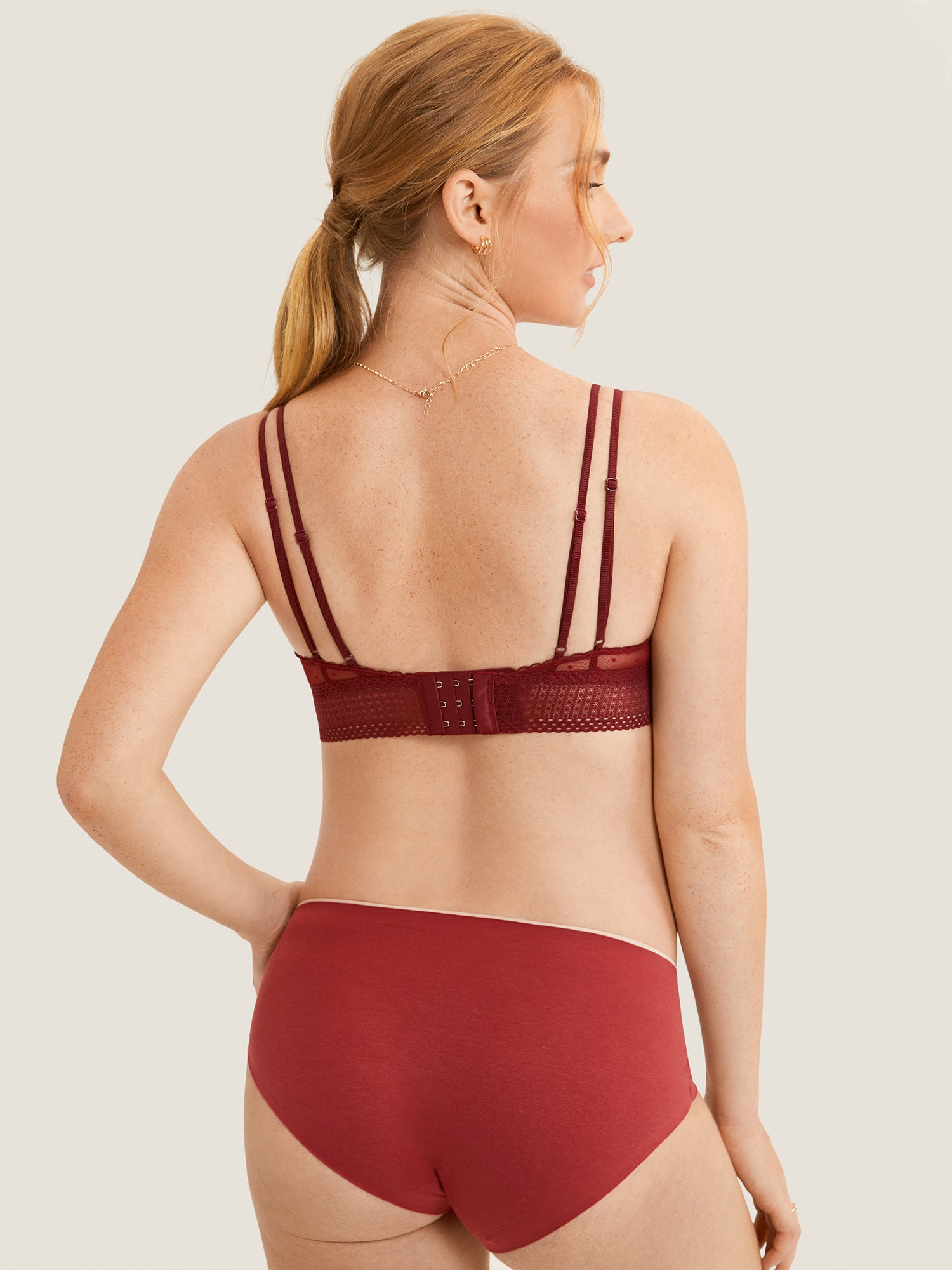 Double-Strap Nursing Bralette Dark Red