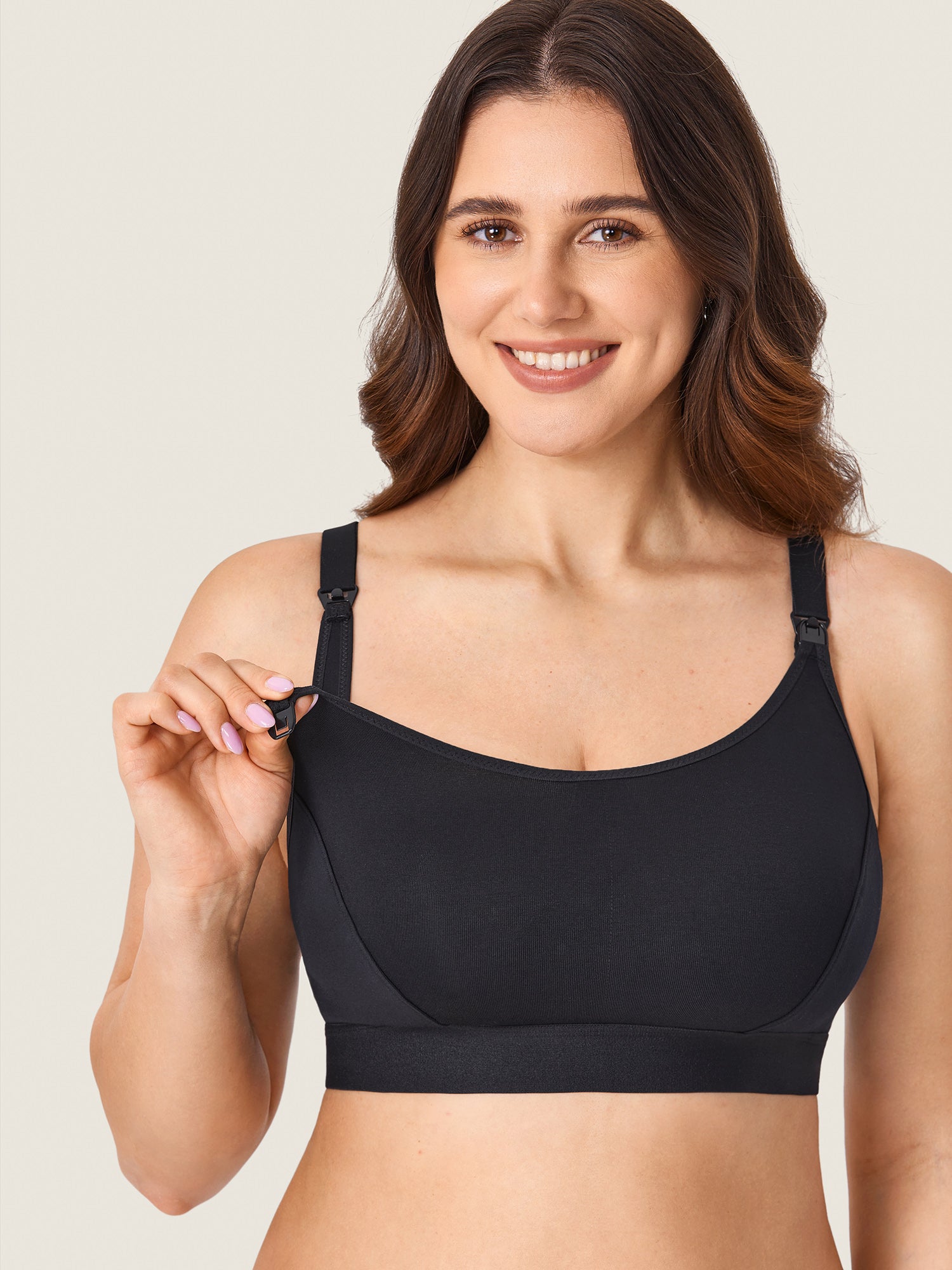 Cotton Plus Size Nursing Sport Bra Black