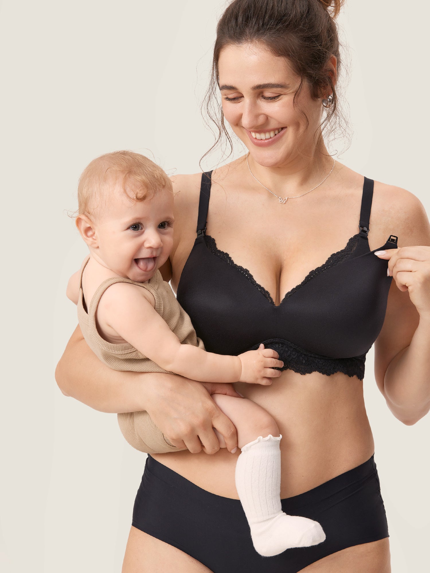 Lace Wing Wirefree Nursing Bra Black