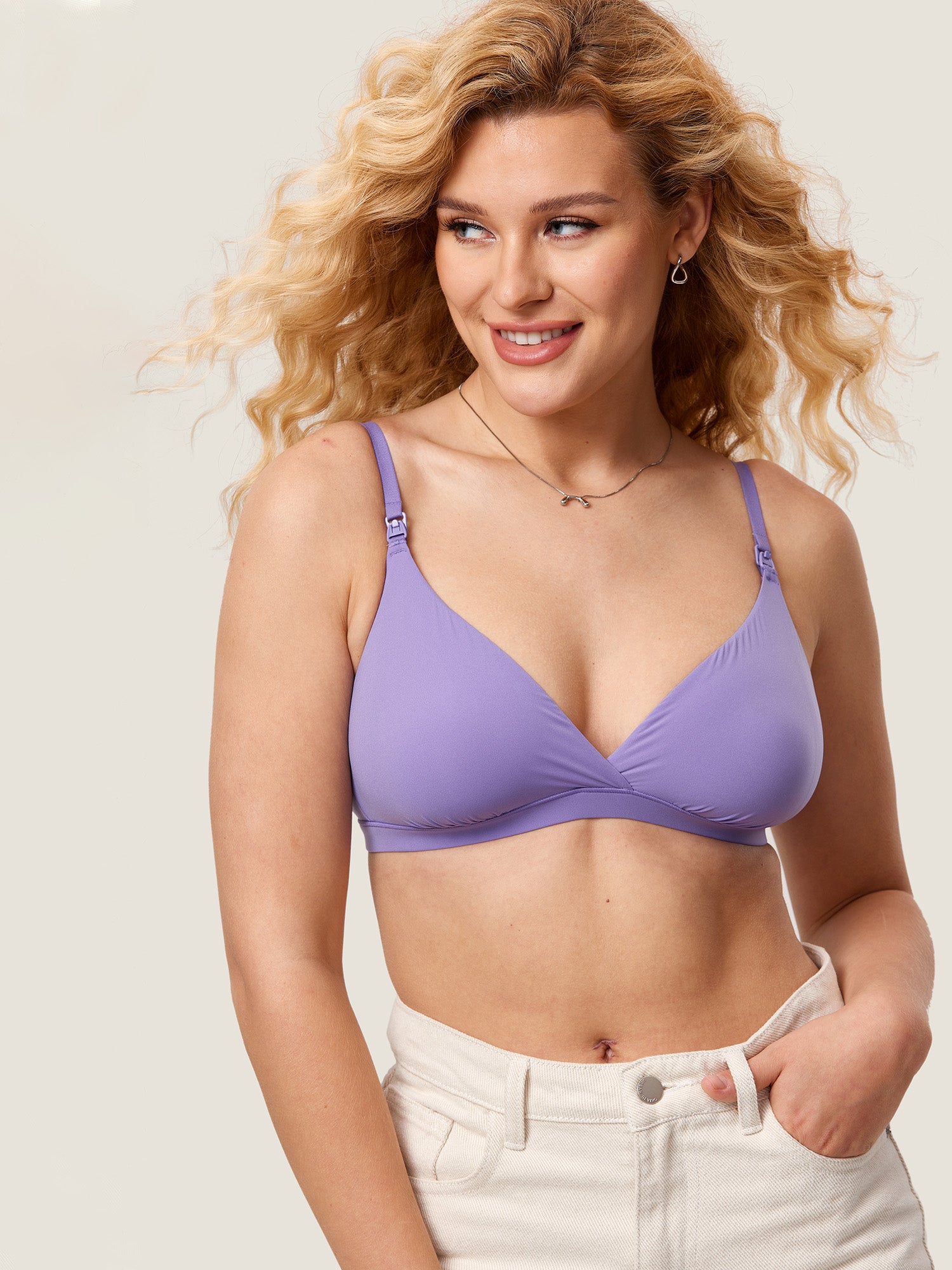 Inbarely® Crossover Nursing Bralette Water Lily Purple