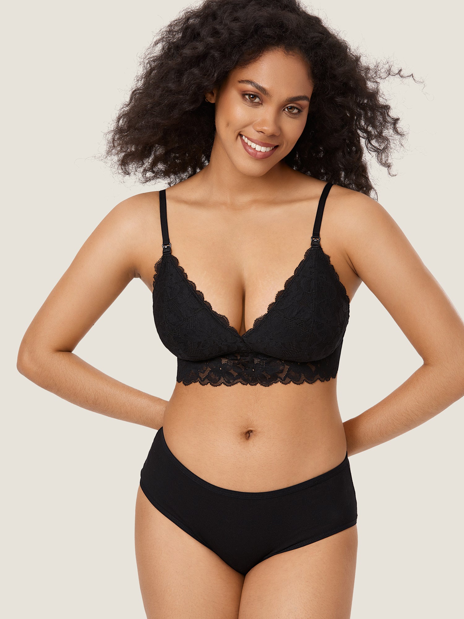 The Dream Lace Nursing Bralette Black