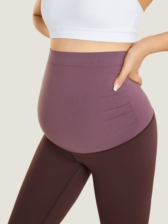 Ultra Soft Workout Maternity Leggings Taupe