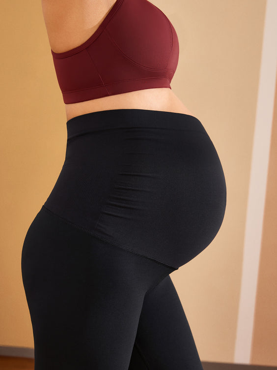 Ultra Soft Workout Maternity Leggings Black