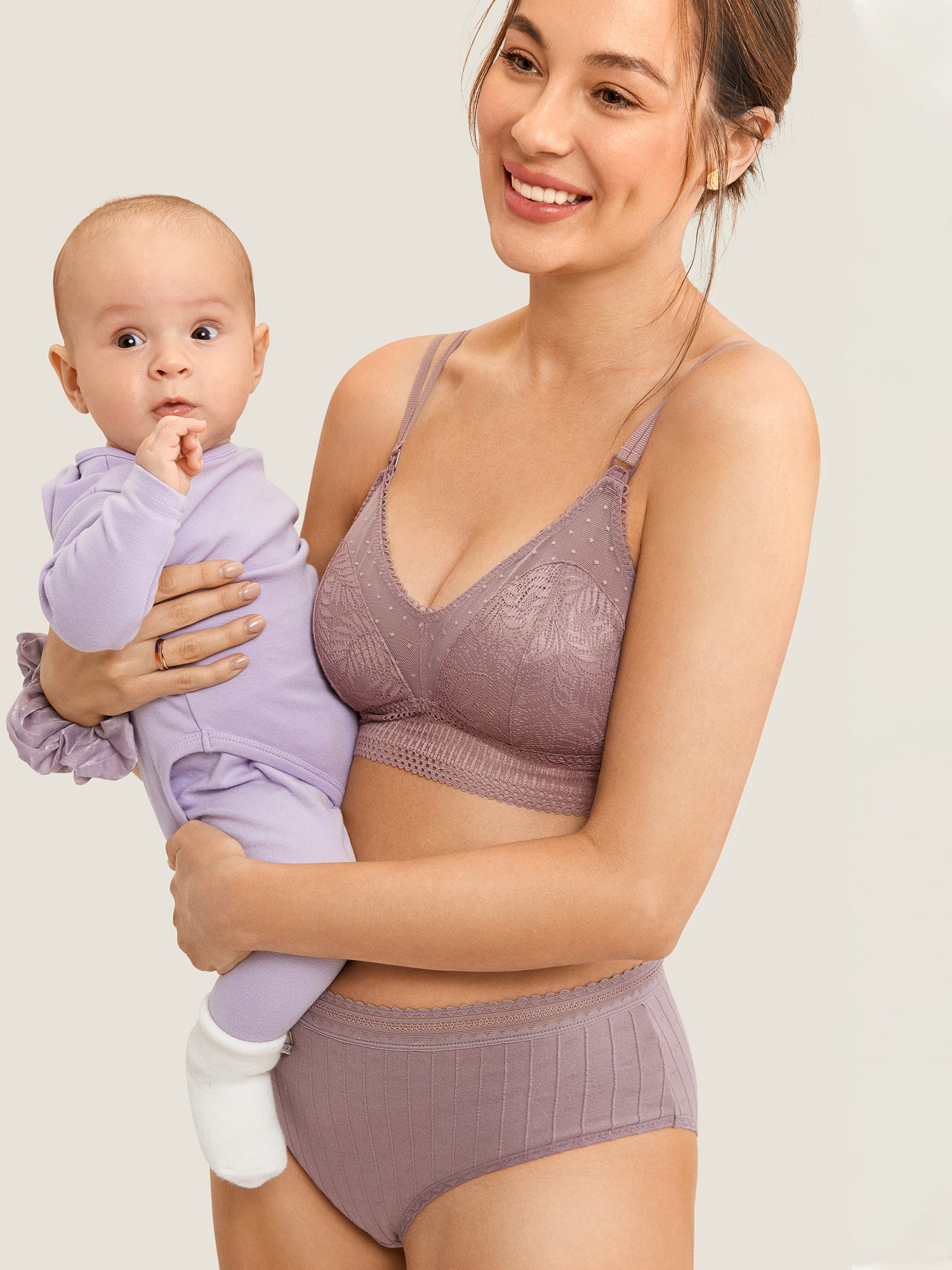 Double-Strap Nursing Bralette Rose Brown