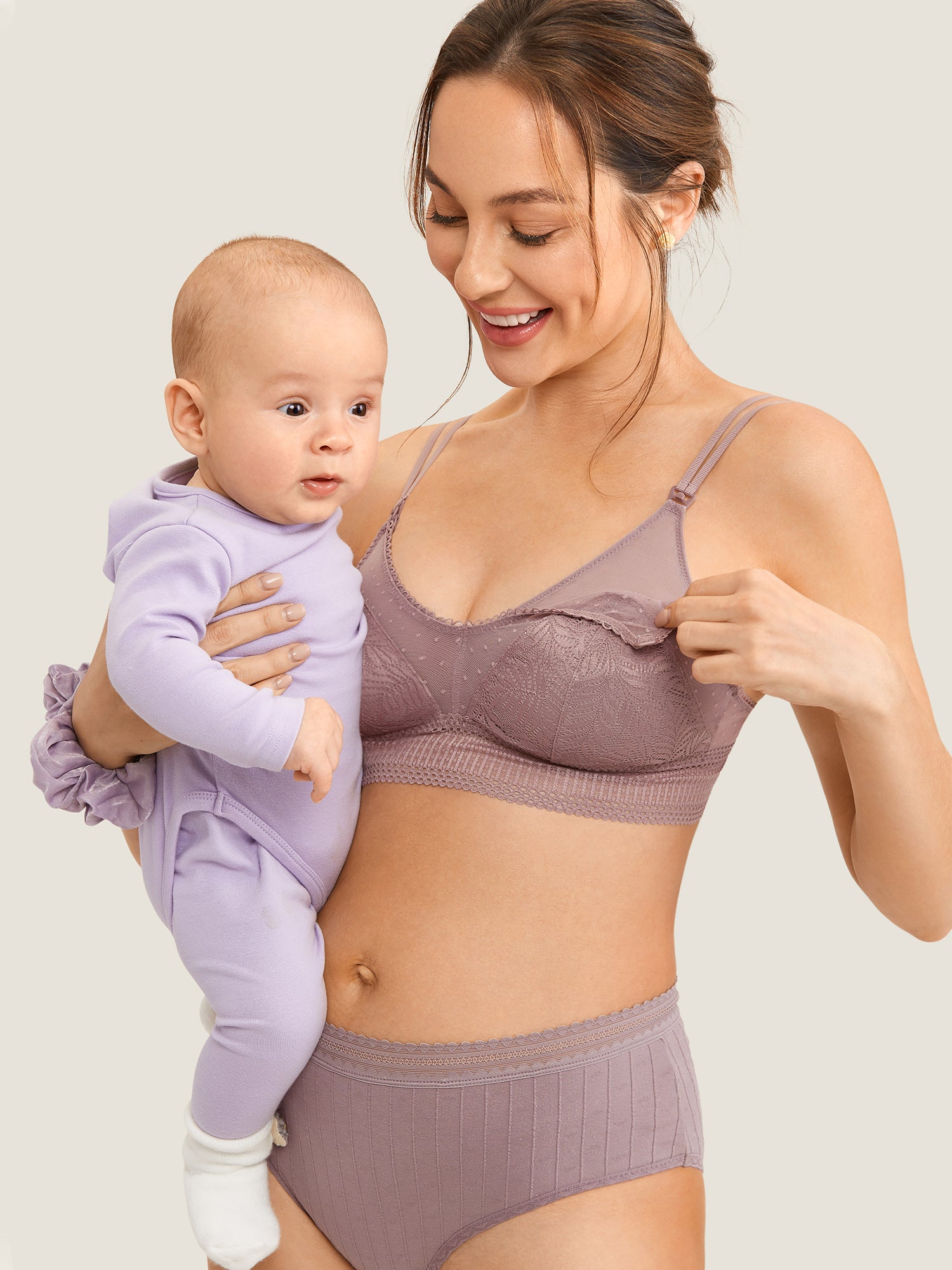 Double-Strap Nursing Bralette Rose Brown